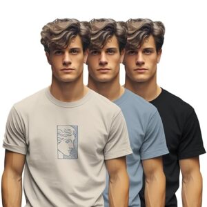 Men's Trendy Printed Crew Neck (Pack of 3)