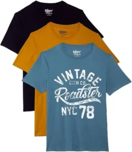 3-PACK OF Men's Printed Round Neck T-Shirt